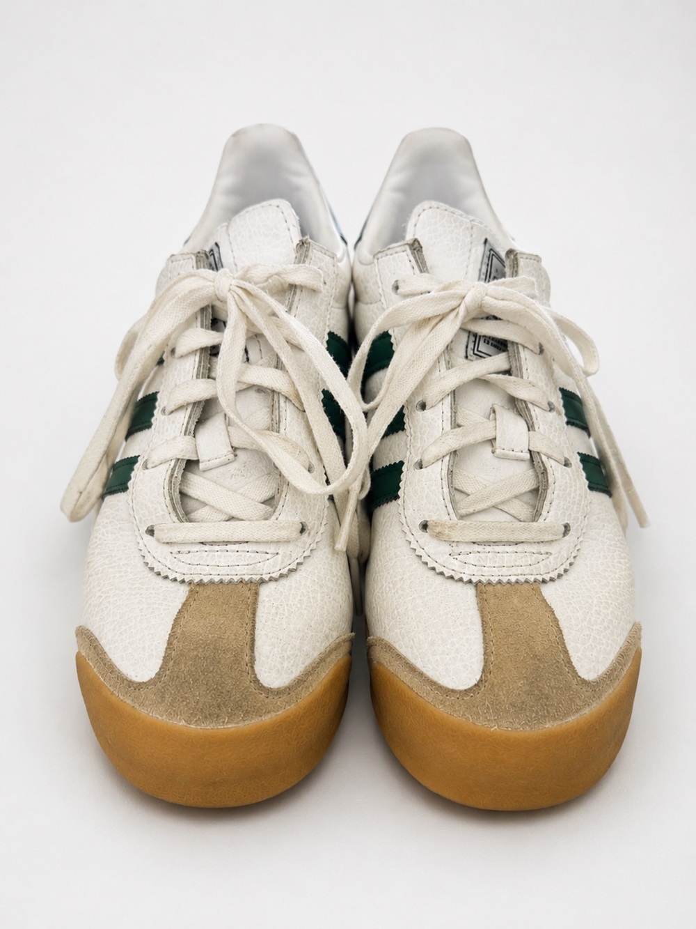 Adidas Samoa White Green Gum Sole Sneakers Girls Size 3
